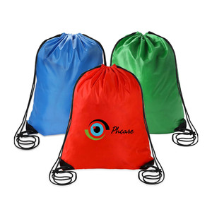 Wholesale Polyester Waterproof Drawstring Bag with Customize Logo Personalized Draw String Sports Backpack for Gym Sports