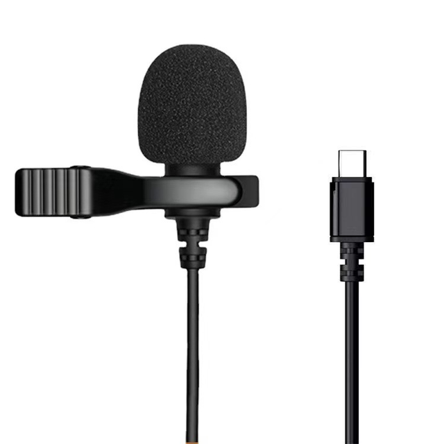 944 Portable 1.5m Lavalier Mini Condenser Clip-on Lapel Microphone Noise Cancelling Omni-directional Wired USB 3.5mm Type C for