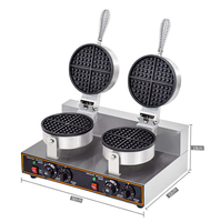 Four à gaufres à Double tête commercial Gaufre belge électrique Snack-bar spécialisé Revêtement antiadhésif Usage domestique Prise américaine
