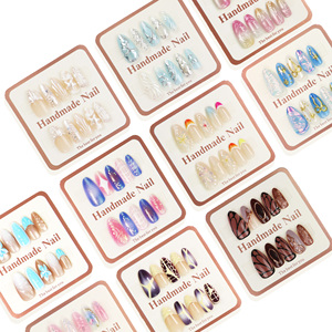 Juego de 10 <span class=keywords><strong>Uñas</strong></span> Postizas Largas con <span class=keywords><strong>Relieve</strong></span> <span class=keywords><strong>3D</strong></span> <span class=keywords><strong>en</strong></span> Forma de Almendra, <span class=keywords><strong>Uñas</strong></span> Postizas de Alta Calidad y Lujo para Dedos, Diseños Modernos y a la Moda - Product Image 2