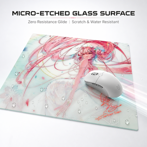 Tapis de souris de jeu de luxe au design personnalisé, surface lisse en verre trempé, base en PU pour l'e-sport - Product Image 4