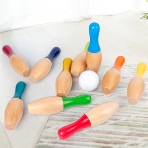 Juego de bolos de madera inspirado en Montessori de alta calidad, juguetes divertidos para padres e hijos, suplementos de Educación Temprana, suministros para eventos de juegos para - Product Image 2