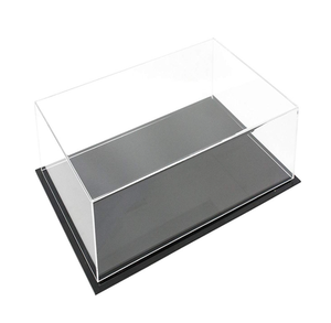 Vetrina In Acrilico Trasparente Con Base Nera Per Modelli Auto Scala 1:87 – 120x58x45mm, Protezione Antipolvere E Antigraffio