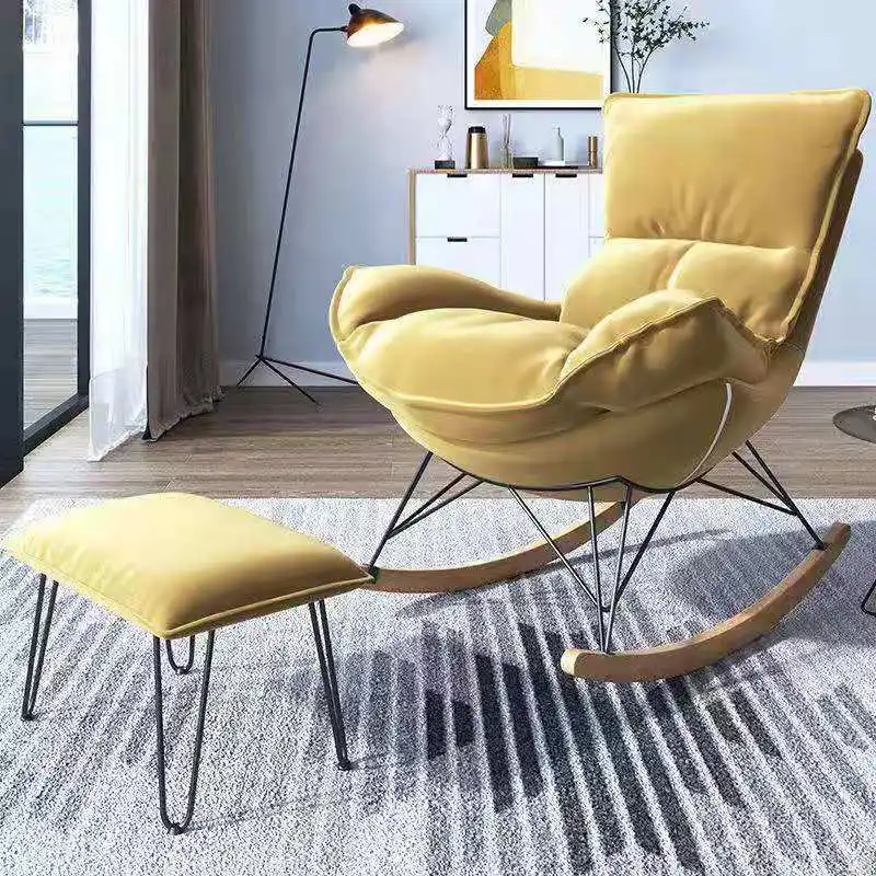 Fauteuil à bascule moderne en fer forgé de bonne qualité, nouveau design nordique, offre spéciale, salon de relaxation, inclinable, confortable, pour la maison