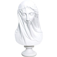 Statuette en résine de dame voilée de style classique européen, texture de pierre blanche, buste pour décoration de table à la maison