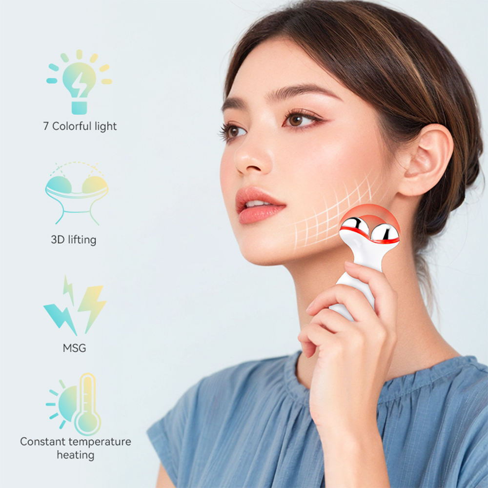 ORANGLES 7 Colors LED Facial Massager | Handheld Electric Skin Care Roller for Face & Neck Lifting, Anti-Aging, Wrinkle Reduction – Rechargeable Beauty Device for Home Use (Qatar) - full product showcase - displaying specifications - Image 5 of 6 | adapts to any space | 7 Colors LED Facial Massager | Handheld Electric Skin Care Roller for Face & Neck Lifting, Anti-Aging, Wrinkle Reduction – Rechargeable Beauty Device for Home Use (Qatar) deal New Jersey | Free Shipping ORANGLES