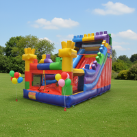 Château gonflable avec toboggan et souffleur pour enfants et adultes, usage commercial