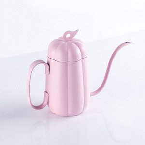 Cafetière à filtre en forme de citrouille L-Beams en acier inoxydable 304 rose avec poignée pour la préparation du café - Product Image 1
