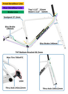 Nuevo cuadro de ciclocross con cableado interno, ligero, de carbono, para <span class=keywords><strong>gravel</strong></span>, con caja de herramientas y diseño duradero. - Product Image 4