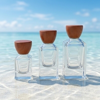 Flacon de parfum vide en verre de haute qualité, col serti polygonal, rose ou couleur personnalisée, OEM 30ml 50ml 100ml