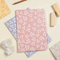 Carnet à couverture souple à imprimé floral A5, motif de fleurs mignon, cahier d'exercices pour étudiants, bureau, école, écriture, prise de notes