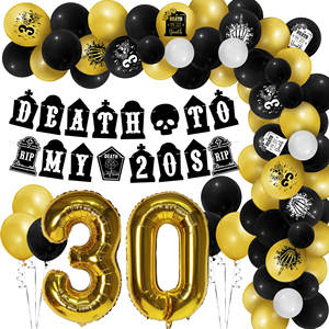 Death To My 20s Decoraciones 30 cumpleaños Decoraciones Globo Set <span class=keywords><strong>Feliz</strong></span> cumpleaños Globos Set para fiesta Suministros - Product Image 4