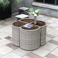 Table de loisirs d'extérieur, patio, jardin, balcon, imperméable, en alliage d'aluminium, meubles de patio, villa, en rotin, tables et chaises