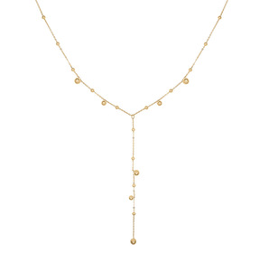 Joolim takı 18K altın kaplama paslanmaz çelik Y püskül uydu boncuk kolye Dainty Trendy partiler hediyeler yıldönümleri - Product Image 1