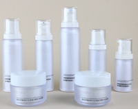 Stock de cosmétiques de luxe pour emballage d'essence Bouteilles de lotion en plastique givré PET dur à double paroi en 30ML 50ML 80ML 100ML 120ML