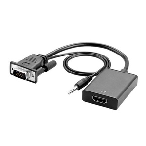 อะแดปเตอร์ VGA <span class=keywords><strong>เป็น</strong></span> HDTV ความละเอียด 1080P พร้อมช่องเสียบเสียง 3.5 มม. <span class=keywords><strong>สาย</strong></span><span class=keywords><strong>แปลง</strong></span> VGA ตัวผู้ <span class=keywords><strong>เป็น</strong></span> HDTV ตัวเมีย 19 พิน - Product Image 1