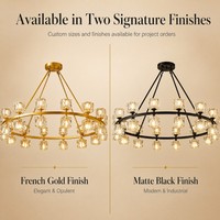 Lustre moderne en cristal doré, luminaire suspendu rond en forme d'anneau pour salon, salle à manger, hall d'hôtel