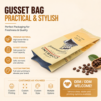 Sachet professionnel à soufflet latéral anti-odeur - Sac alimentaire thermosoudé avec impression personnalisée en gravure pour café, thé et aliments secs