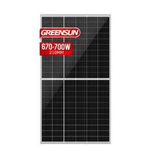 Greensun大型单太阳能电池板700瓦PERC电池板太阳能行业，商业太阳能系统成本高