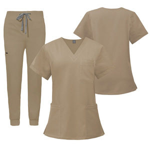 All'ingrosso US taglie <span class=keywords><strong>viola</strong></span> con due tasche infermiere ospedaliere set medico in poliestere Rayon Spandex Clinic uniformi mediche scrub - Product Image 5