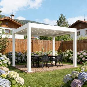 3x3 Teras Su Geçirmez Ayarlanabilir Panjurlu Alüminyum Pergolalar Açık Balkon Elektrikli Alüminyum Pergola Üretimi - Product Image 2