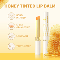 Baume à lèvres hydratant végétalien teinté au miel en gros, maquillage OEM, rouge à lèvres haute pigmentation, baume à lèvres à étiquette privée, longue tenue