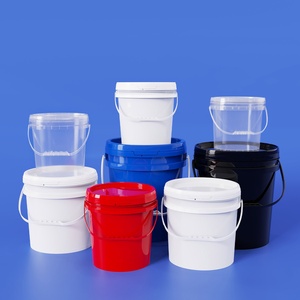 Factory Wholesale Food Grade Round Clear PP Plastic <strong>Buckets</strong> <strong>with</strong> <strong>Lids</strong> Handle Plastic Paint Container 500ML 15L - Product Image 4