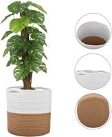 Panier de plantation KUYUE en corde de coton et jute, logo personnalisé minimaliste, panier à plantes CLASSIQUE, présentoir de fleurs pour centre commercial 600