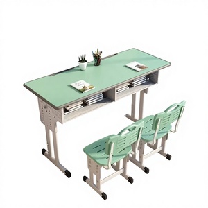 Offre Spéciale : Ensemble Bureau et Chaise Réglables en Métal, Confortables, avec Plateau en Bois, Idéal pour Étudiants en Classe Scolaire - Product Image 6