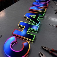 Enseigne lumineuse LED RGB 3D en acrylique liquide personnalisée, étanche, pleine couleur, pour boutique de mode, entreprise