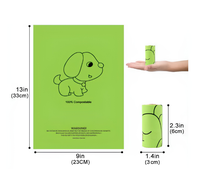 Kantong Sampah Hewan Peliharaan yang Dapat Terurai di Rumah, Kantong Kotoran Anjing Biodegradable, Kantong Sampah BPAT PLA dari Pati Jagung, 23*33cm, 15 Pcs/Roll