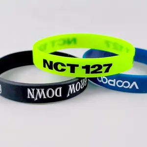 Customized Festival Sport Events Silicone Wristband Embossed Silk Screen Printing Silicone Bracelets