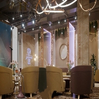 Ensemble de meubles de bar en métal et bois au design de boîte de nuit, avec bande lumineuse LED, accessoires de boîte de nuit avec éclairage