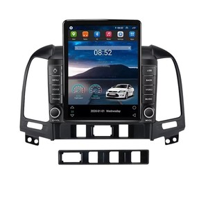 Style <span class=keywords><strong>Tesla</strong></span> pour Hyundai Santa Fe 2006-2012 Autoradio Carplay DSP BT Stéréo de voiture RDS 4G Système audio de voiture Électronique automobile - Product Image 1