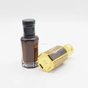 Tola Attar 12ml Mini Attar Frasco de óleo essencial de vidro decorativo árabe Perfume Oud com caixa