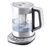 Bouilloire électrique en acier inoxydable de 1,5 litre avec infuseur, contrôle automatique de la température, pour thé en vrac, isolation thermique 6-12