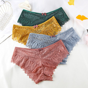 Slip da <span class=keywords><strong>donna</strong></span> a vita media in <span class=keywords><strong>pizzo</strong></span> di alta qualità, sexy, con fiocco e cinturino incrociato - Hot Sale - Product Image 2