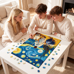 Rompecabezas religioso de Jesús Pastor de 1000 piezas, arte del cielo estrellado de Van Gogh, decoración del hogar, regalo para adultos - Product Image 4