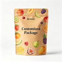 Sachets personnalisés en papier kraft refermables avec fermeture éclair, estampage à chaud doré, revêtement UV et impression numérique pour fruits secs et noix