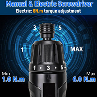 Ensemble de tournevis électrique 360 RPM/3.7V 5 Torque 5N.m 2000mAh, charge Type-C, 10 embouts de perçage, moteur sans balais portable, rechargeable