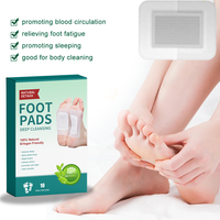 10 pièces par boîte nettoyage pieds coussinets gingembre sel pied Patch Kinoki nettoyage Detox pied coussinets