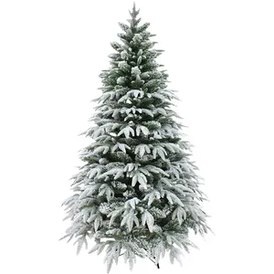 Árboles de decoración de Navidad de árbol de flocado mixto hechos a mano de altura personalizable