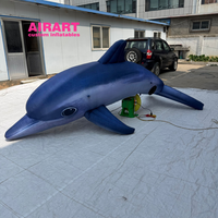 Modèle de dauphin gonflable réaliste pour la décoration d'activités sur le thème des animaux marins, nouveau design de poisson requin gonflable
