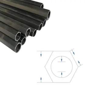 Hexagonal Carbon Tube, Matte 24T Pultruded Carbon Long Pipes in Stock OD16mm/14mmx1000mm/2000mm