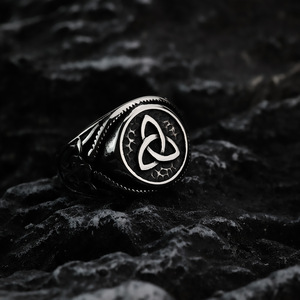yunnique Nordic Vintage Stainless Steel Men's <b>Ring</b> <b>Celtic</b> Knot Design Retro Style Gift Jewelry - Product Image 1