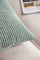 Housse de coussin décorative pour la maison en velours côtelé rayé géométrique de couleur unie, fabrication sur mesure, ODM OEM