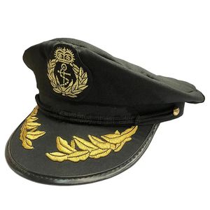 Großhandel Custom White Sailor Captain Cap Kostüm Gestreifte Marine <span class=keywords><strong>Pilot</strong></span> Hut für Sport Casual Beach Party Zubehör Yacht Weiß - Product Image 5