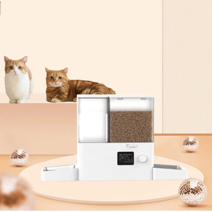 CITICITY - Comederos y Bebederos Automáticos Portátiles 2 en 1 de Acero Inoxidable y Plástico para Mascotas, de Alta Calidad, para Uso en Interiores - Product Image 1