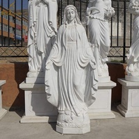Statue de la Vierge Marie en marbre blanc, taille réelle, mignonne, personnalisable, pour la vie religieuse catholique, à vendre