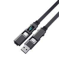 Nuevo Cable de Carga Rápida 4 en 1 con Pantalla de Carga, Cable de Carga USB Tipo C PD con Trenzado de Aleación de Zinc, Cable de Transferencia de Datos Multi Interfaz